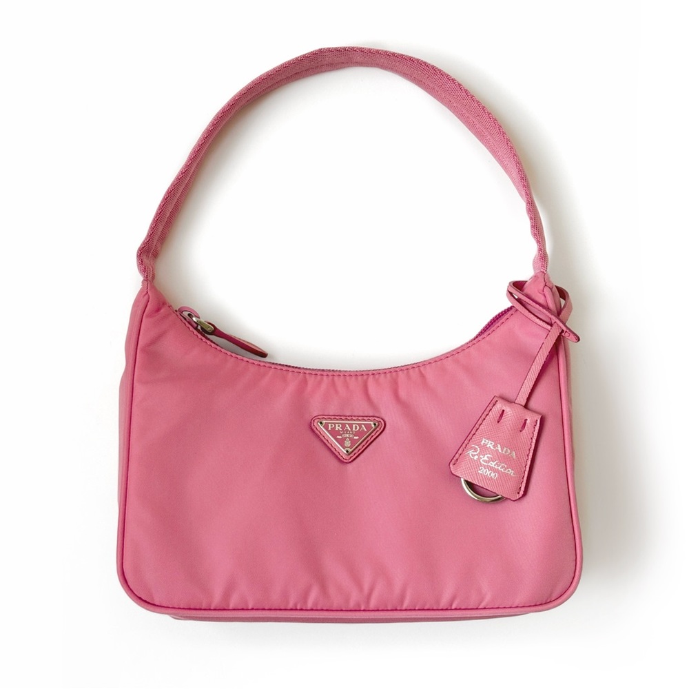 PRADA Nylon Re-Edition 2000 Tessuto Hobo Mini Bag in Begonia Pink